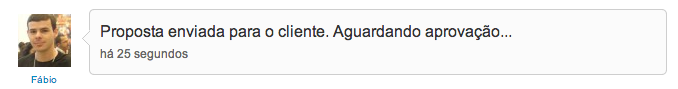 Comentários da equipe de vendas na proposta comercial